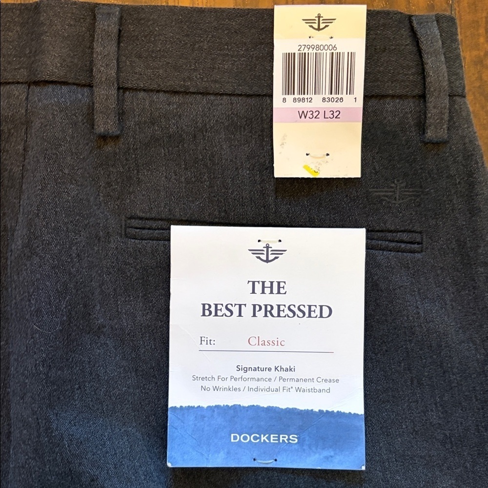 NWT Dockers Classic Fit Grey Pants 32x32 - Picture 5 of 6